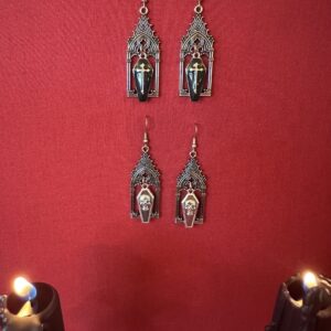 Gothic Earrings - Gothic Cathedral and Coffins