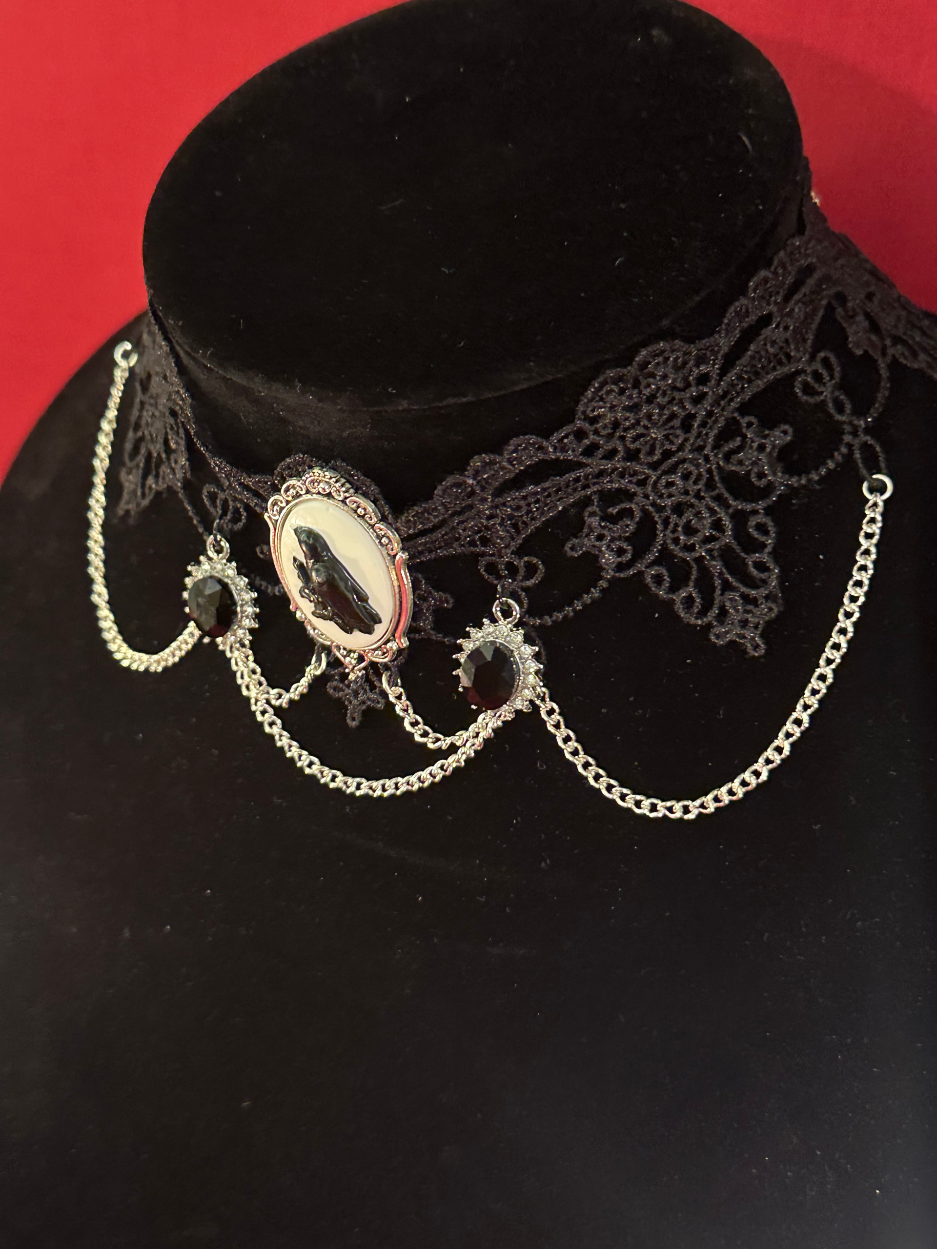 Gothic Choker - The Raven - Adj. 10-13" - Image 4