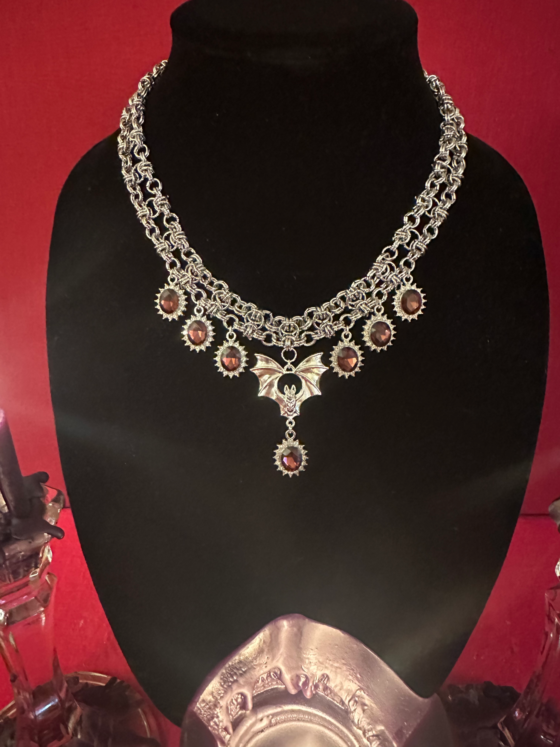 Gothic Vampire Necklace: "Your Blood In My Veins Is Mine" - 17" - Image 2