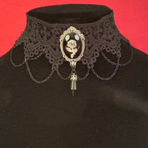 Gothic Victorian Choker - The Rose Of Darkness - Adj. 12-15"
